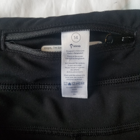 Size 14 Ivivva Lululemon Reflective Run Wind Pants - Picture 4 of 5
